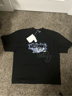 WE11done Black Men’s Crew Neck Short Sleeve Shirt